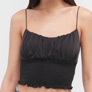 Urban Outfitters Emma Cupro Smocked Cami